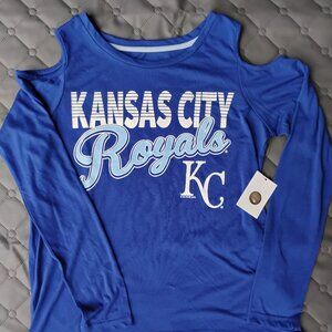 Ladies Adult Medium Kansas City Royals MLB Cold Shoulder Top Brand new with tags